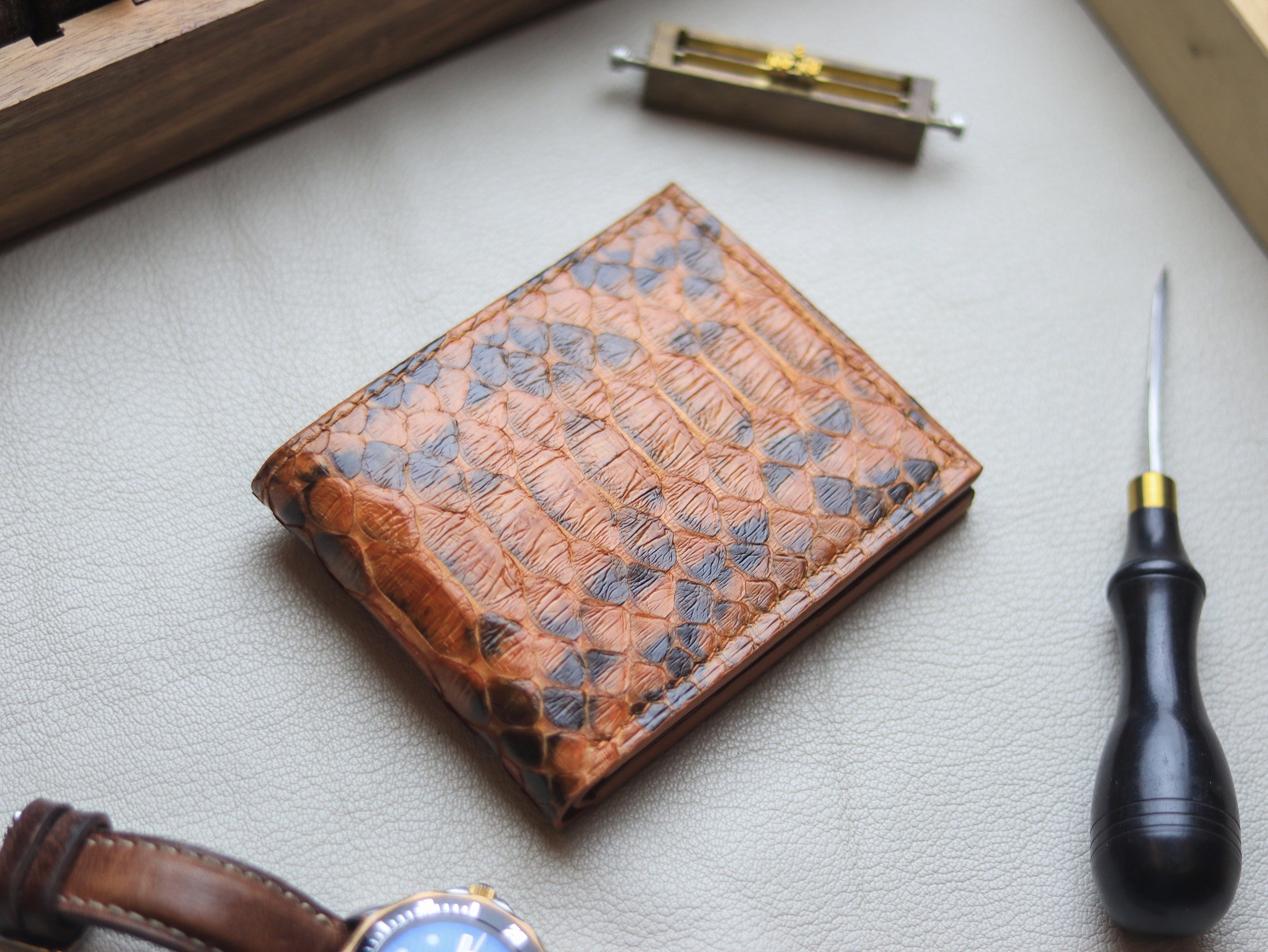 LARSON -  COPPER BROWN PYTHON SKIN