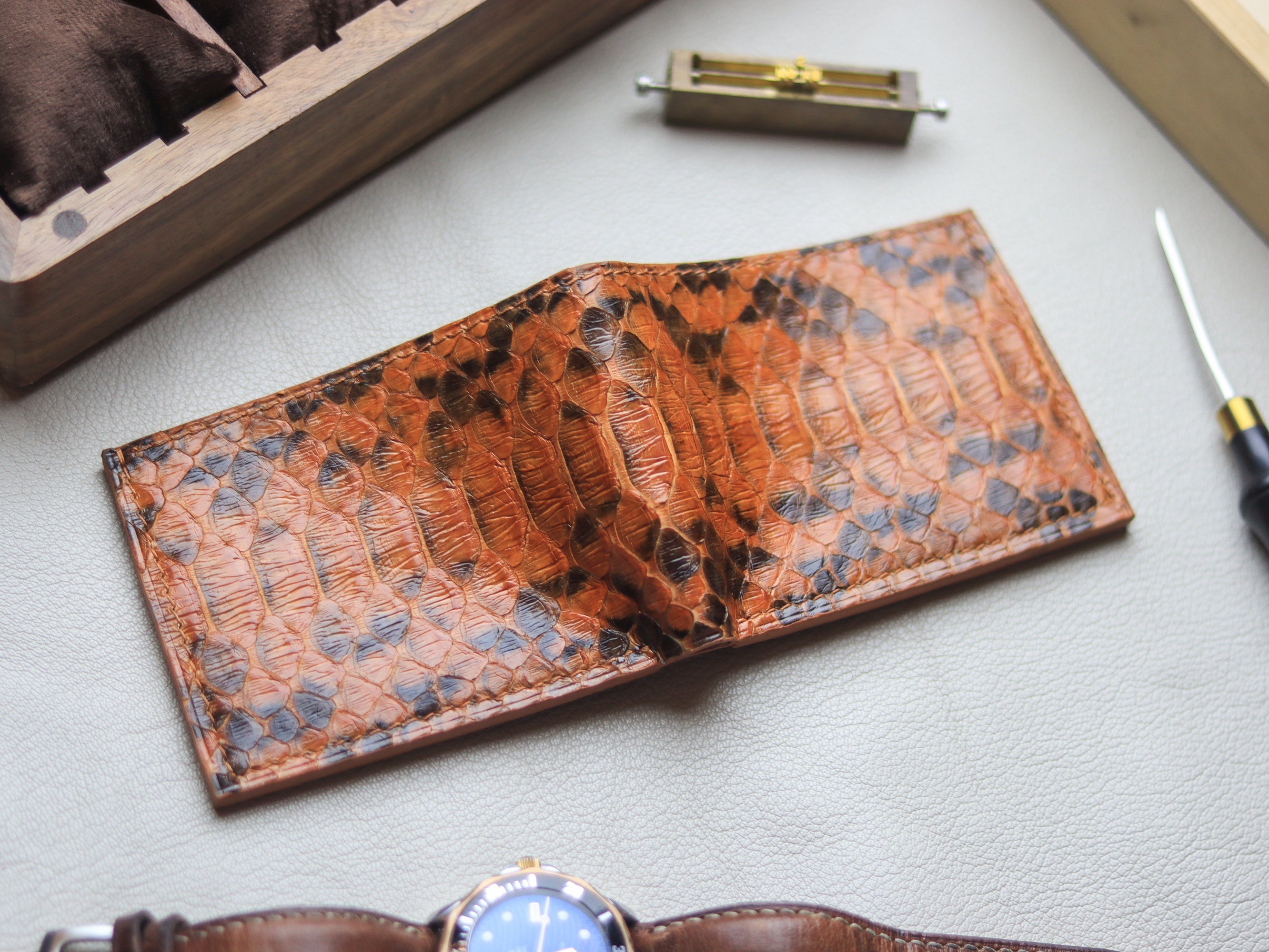 LARSON -  COPPER BROWN PYTHON SKIN