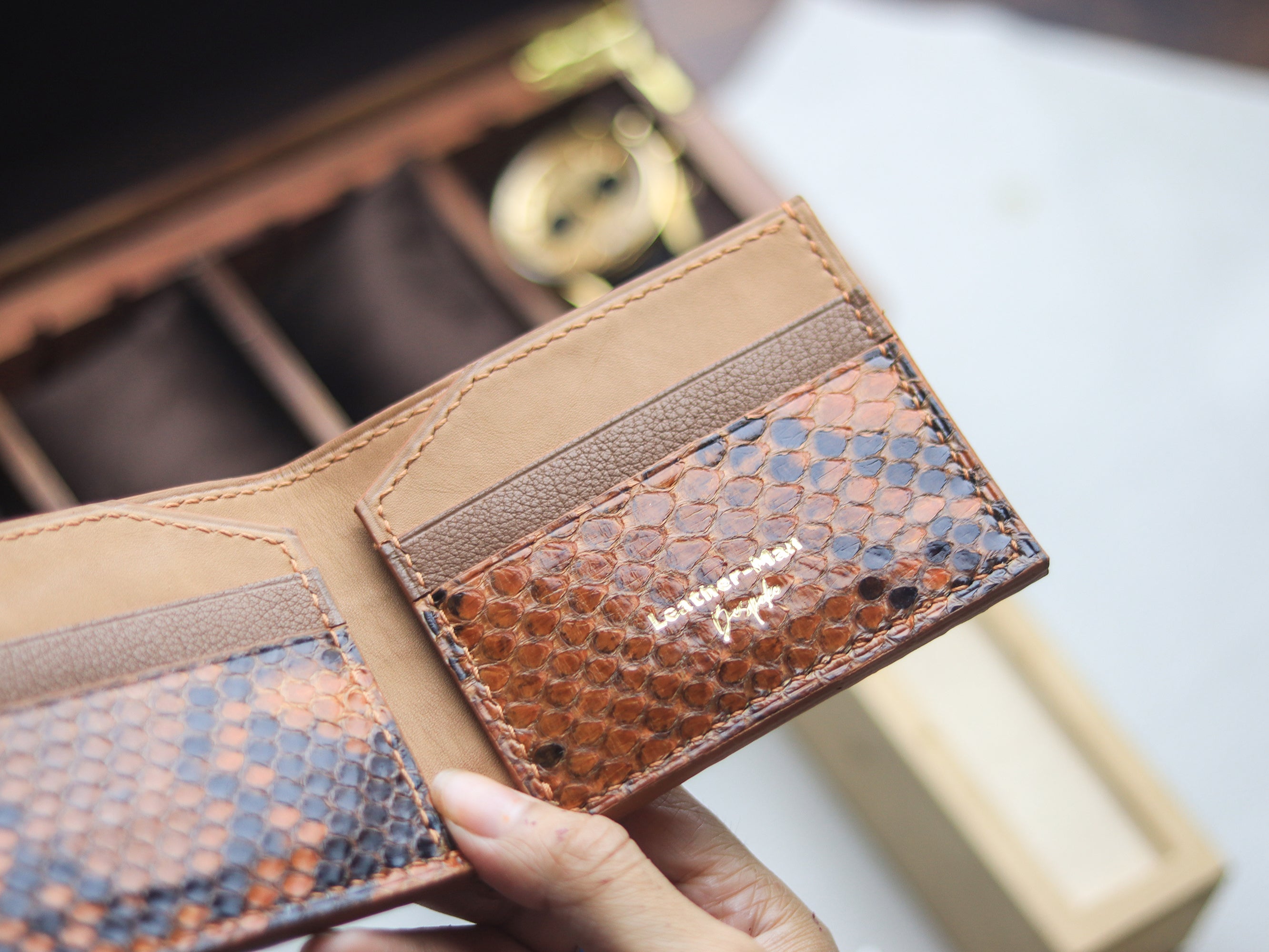LARSON -  COPPER BROWN PYTHON SKIN