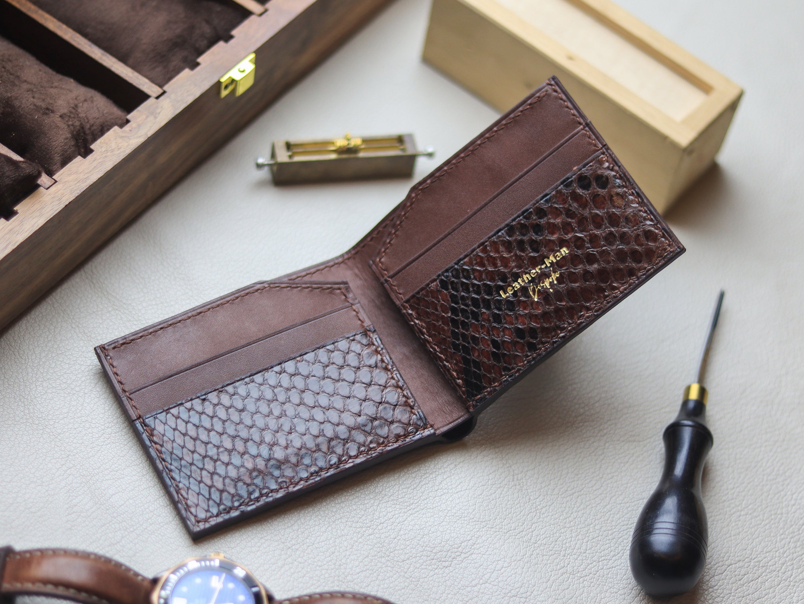 LARSON -  PECAN BROWN PYTHON SKIN