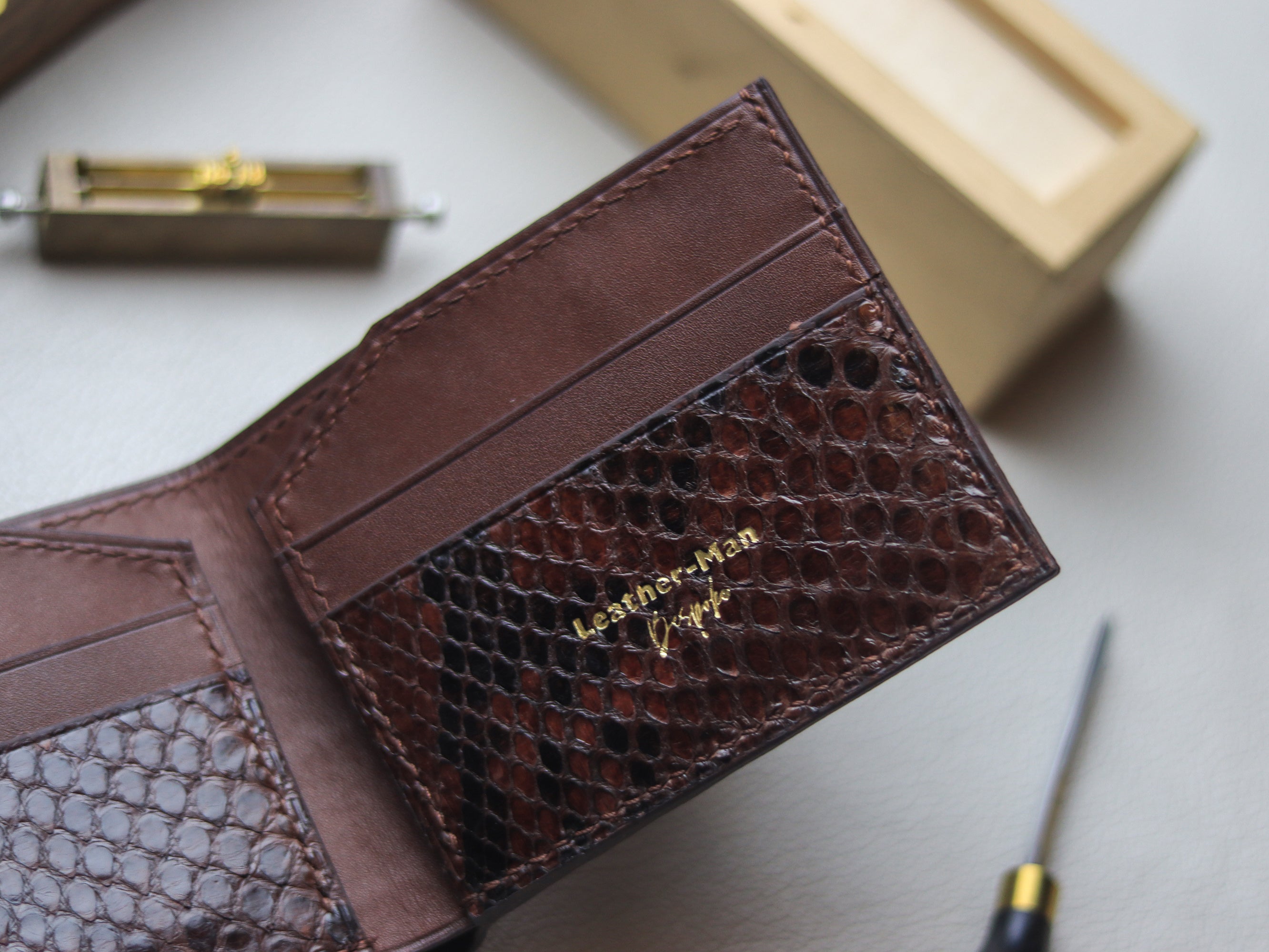 LARSON -  PECAN BROWN PYTHON SKIN