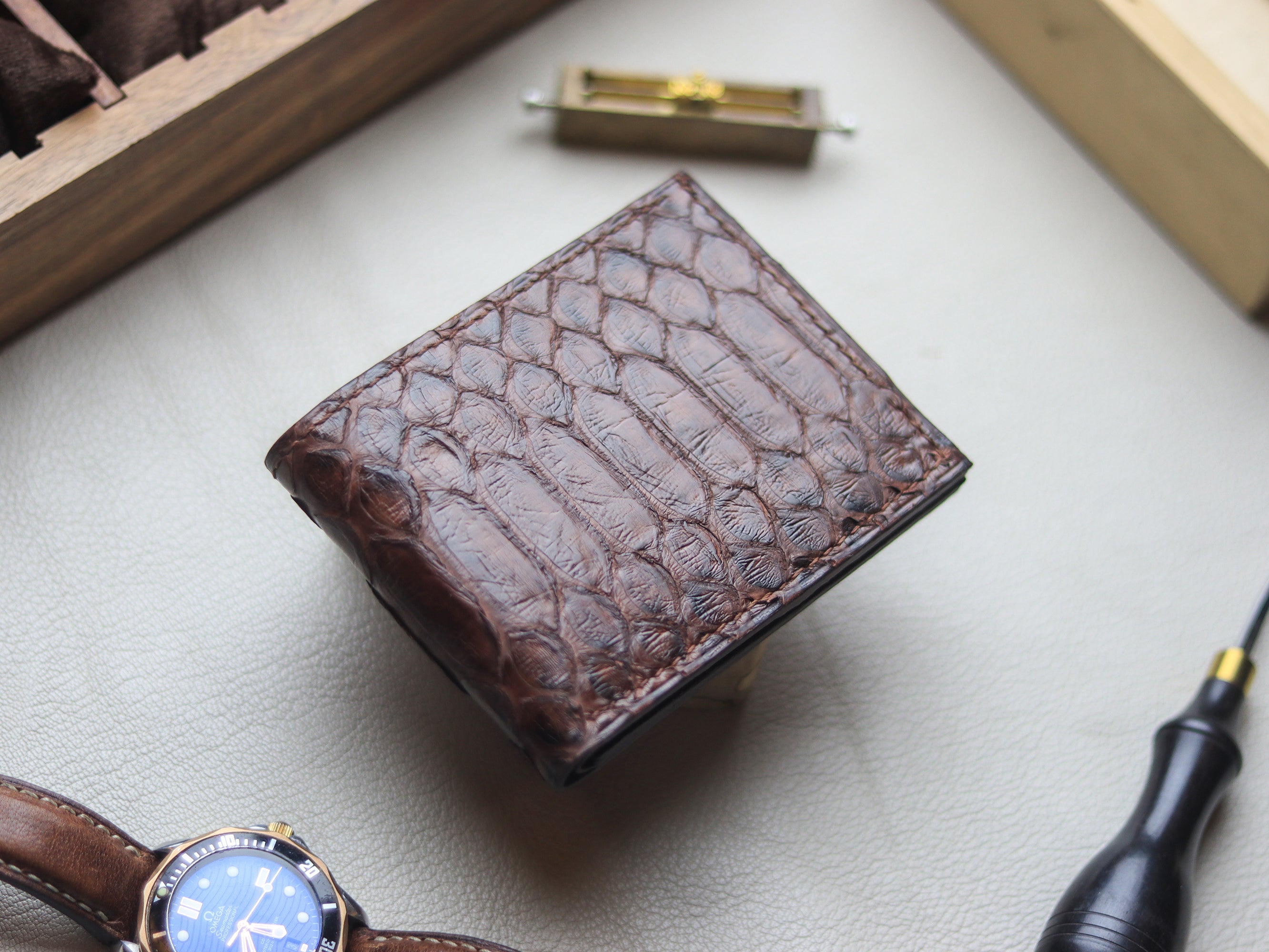 LARSON -  PECAN BROWN PYTHON SKIN