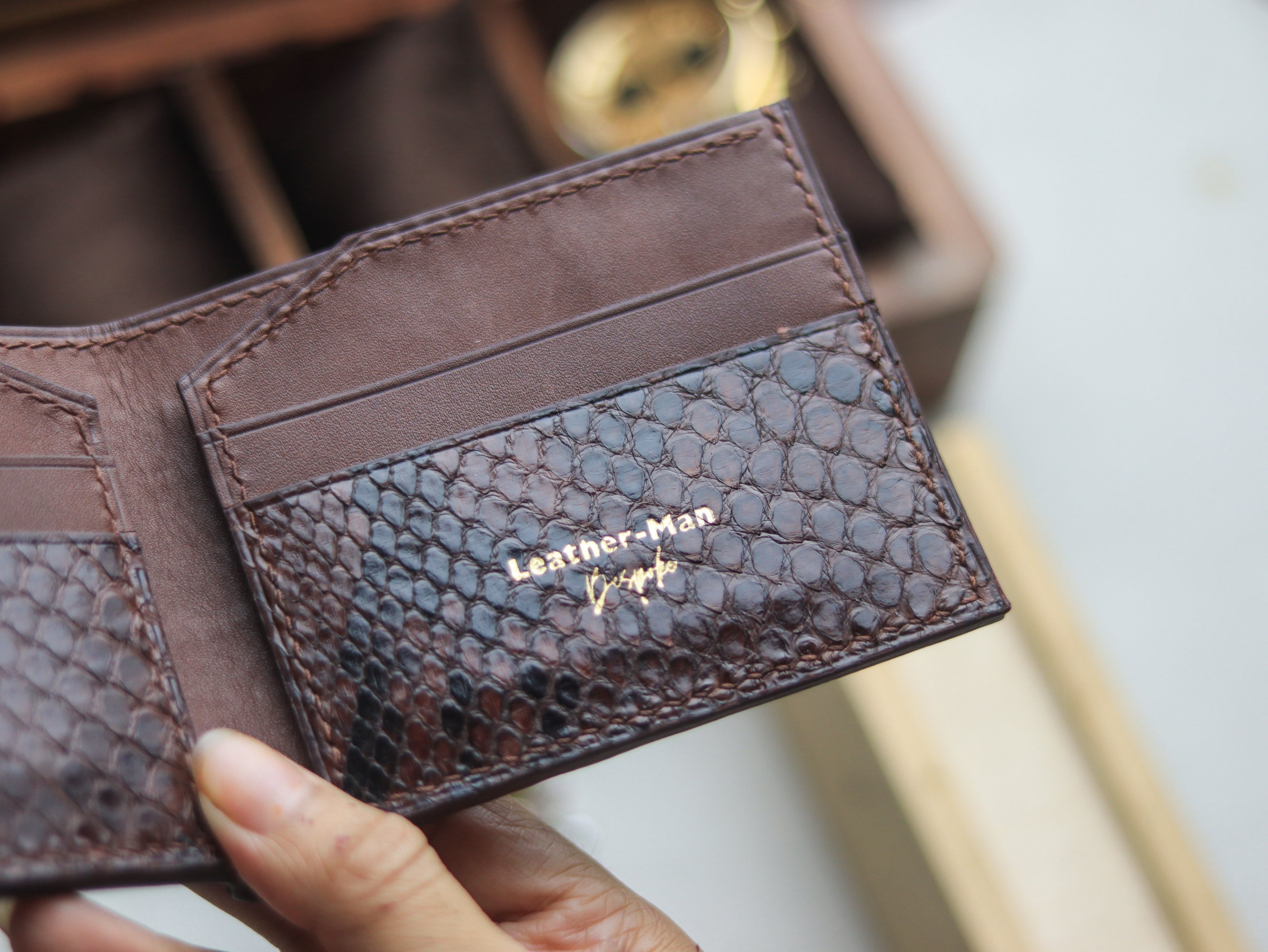LARSON -  PECAN BROWN PYTHON SKIN