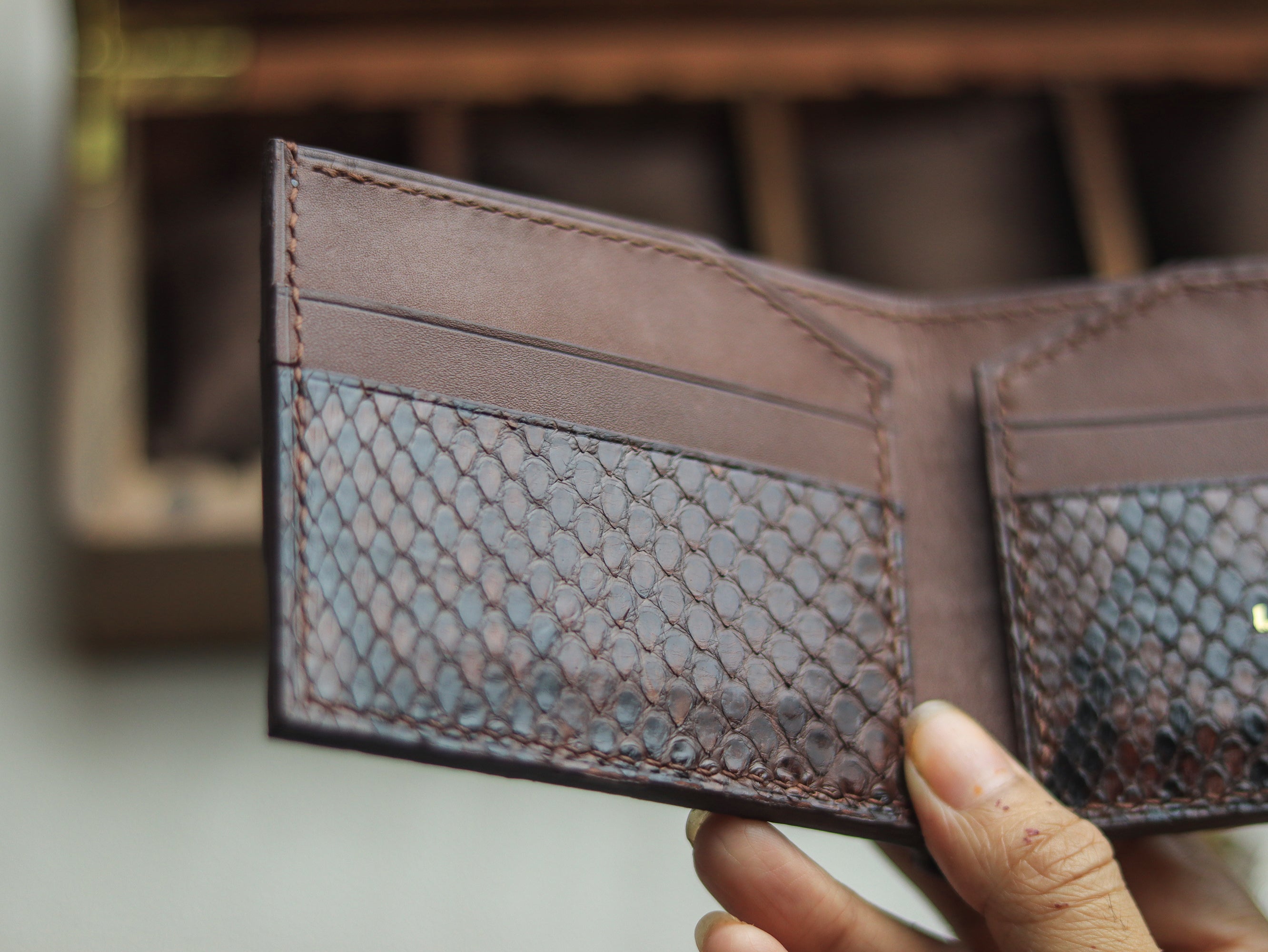 LARSON -  PECAN BROWN PYTHON SKIN