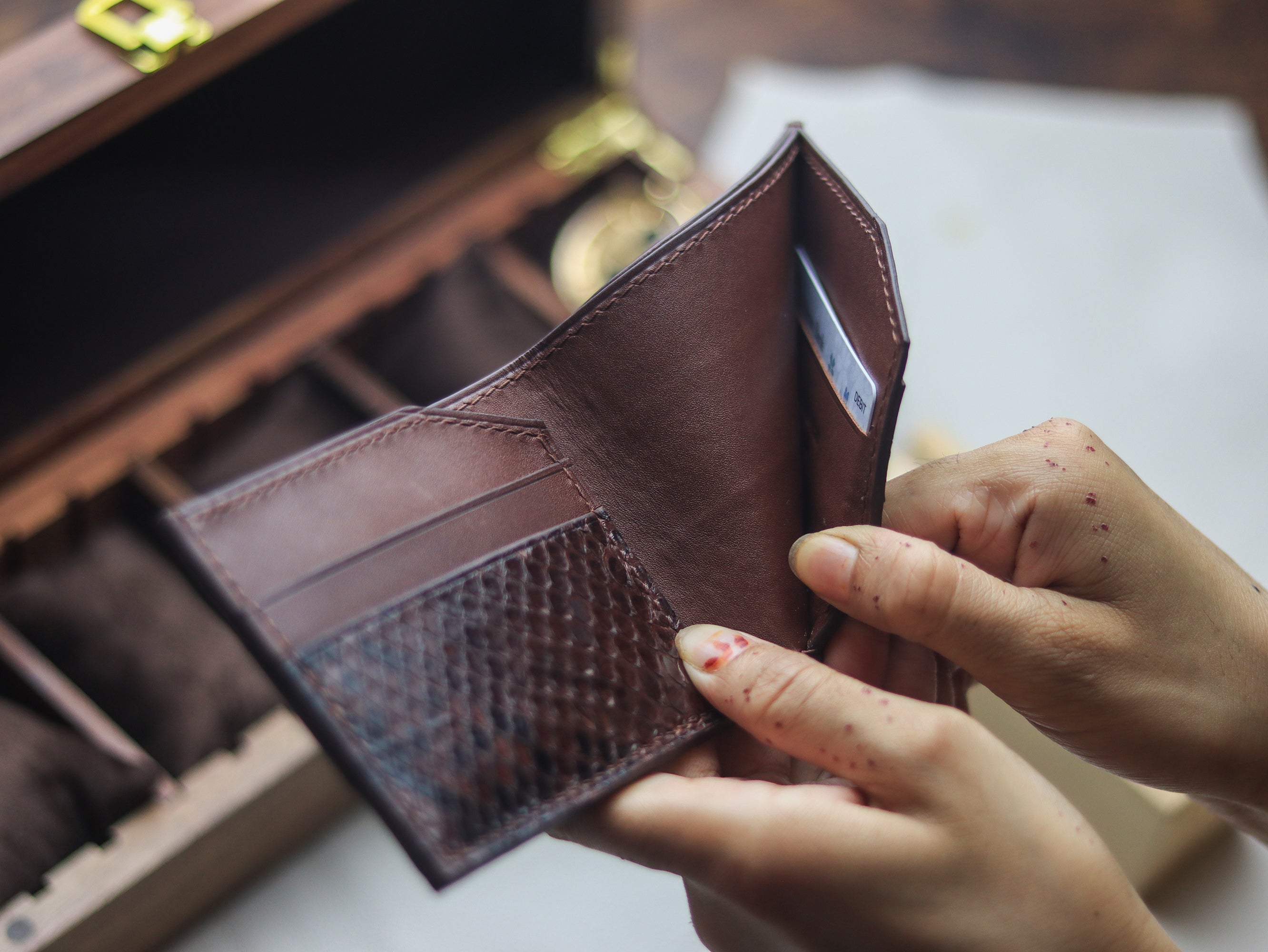 LARSON -  PECAN BROWN PYTHON SKIN